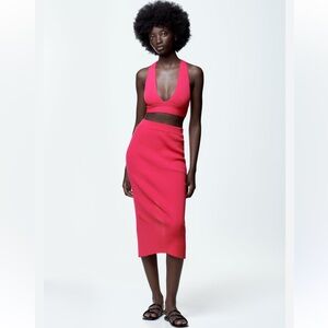 Zara Pink Midi Skirt & Top Set